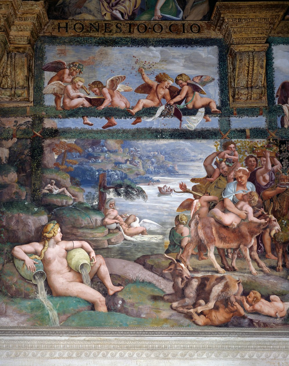Düğün ziyafeti veya tanrıların Ziyafeti, fresk Giulio Romano (1499-1546), Aşk Tanrısı ve Ruh Odası