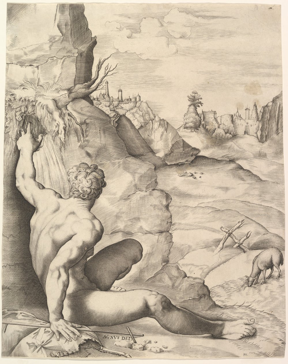Vaftizci Yahya, Vahşi Doğada, yaklaşık. 1545-55. by Giulio Sanuto