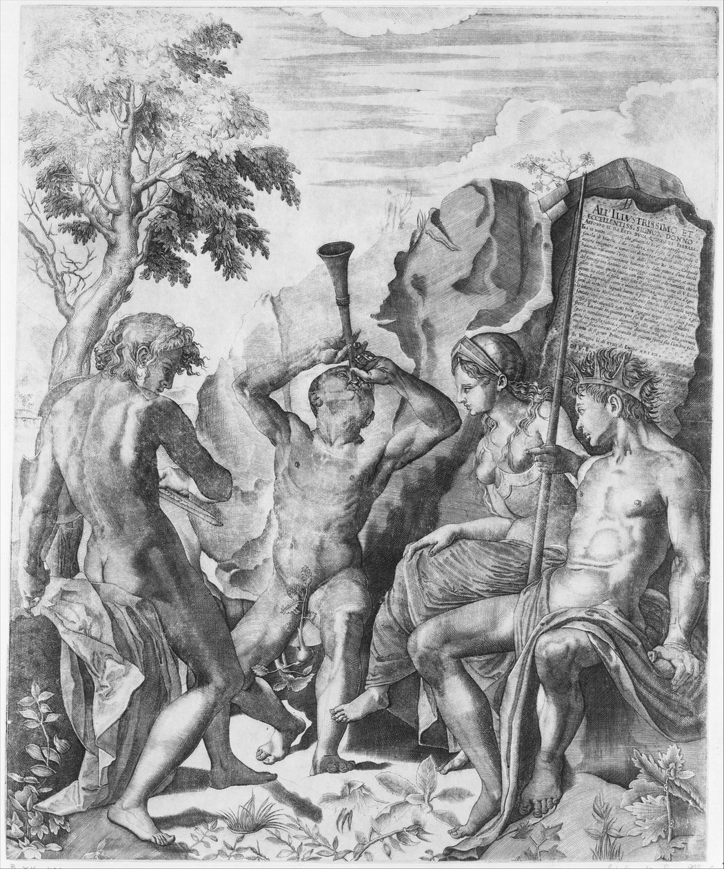 Apollon ve Marsyas'ın Rekabeti ve Midas'ın Yargısı, 1562. by Giulio Sanuto