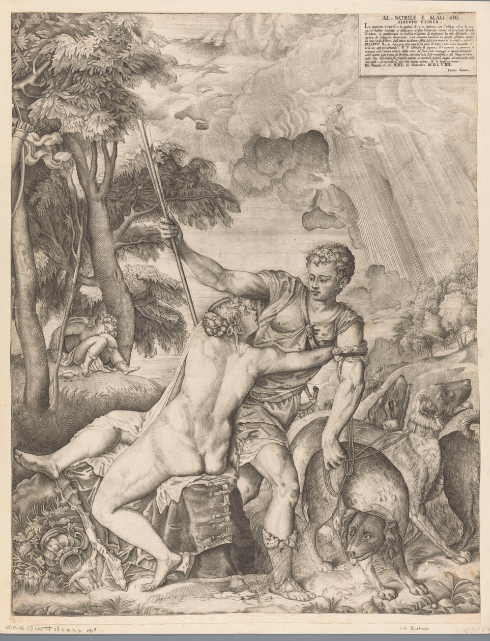 Venüs ve Adonis by Giulio Sanuto
