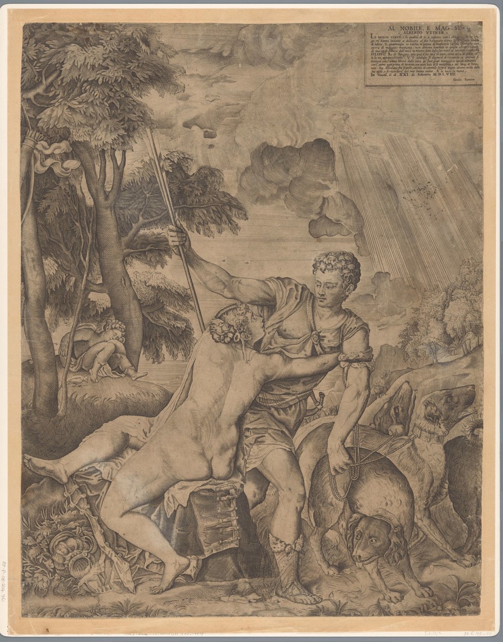 Venüs ve Adonis by Giulio Sanuto