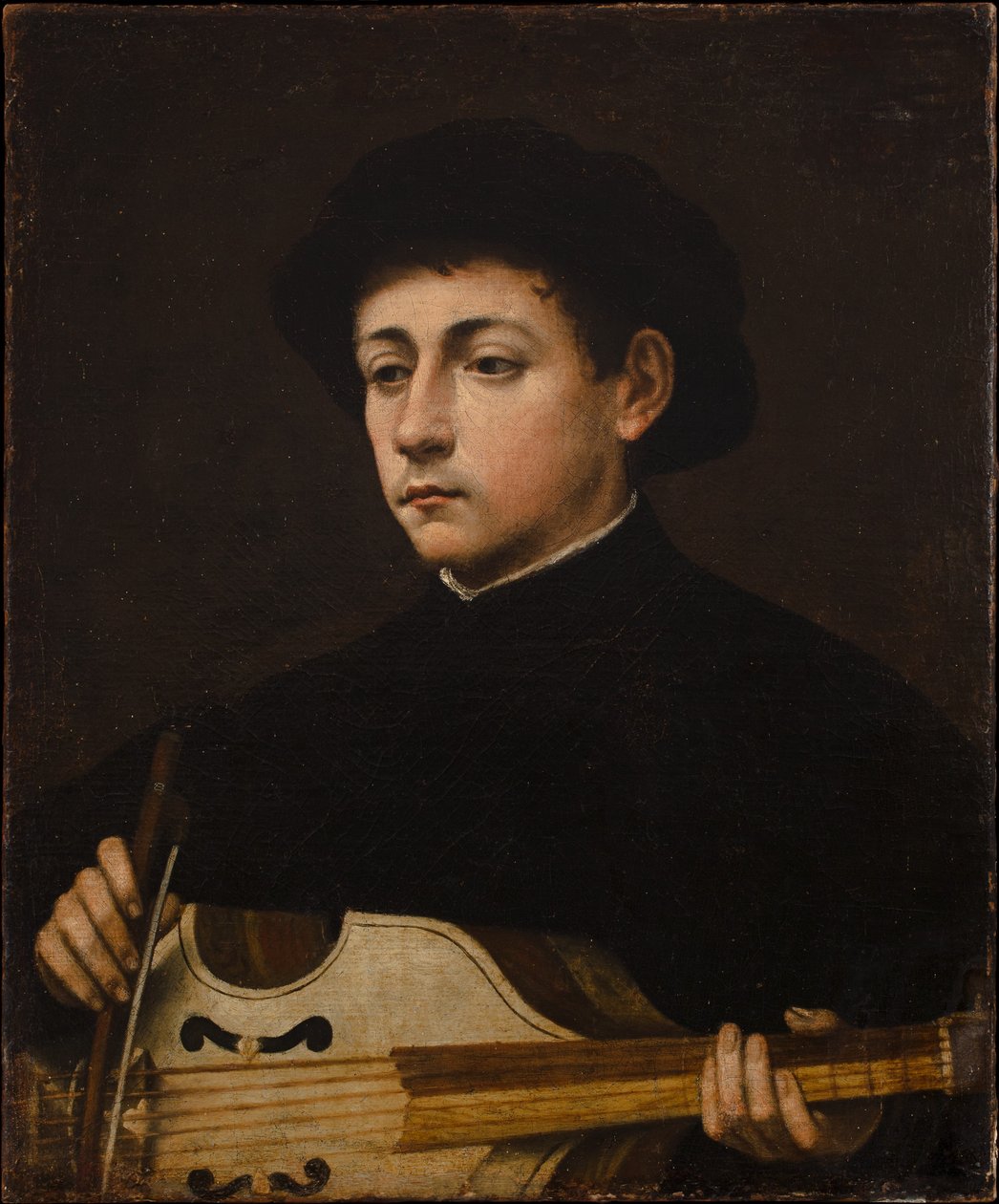 Bir Müzisyen Portresi by Giulio attr.to Campi