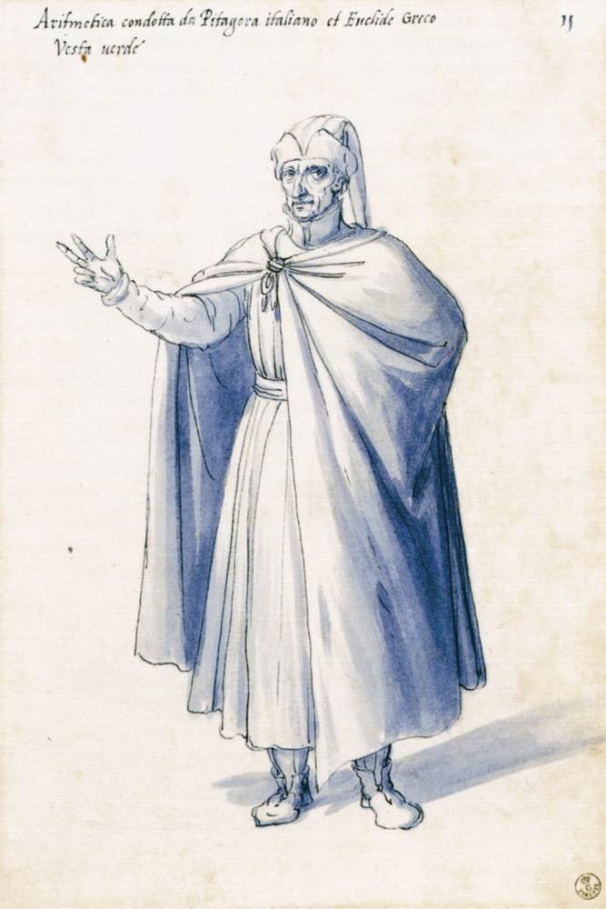 Alegorik figür Aritmetik kostümü by Giuseppe Arcimboldo