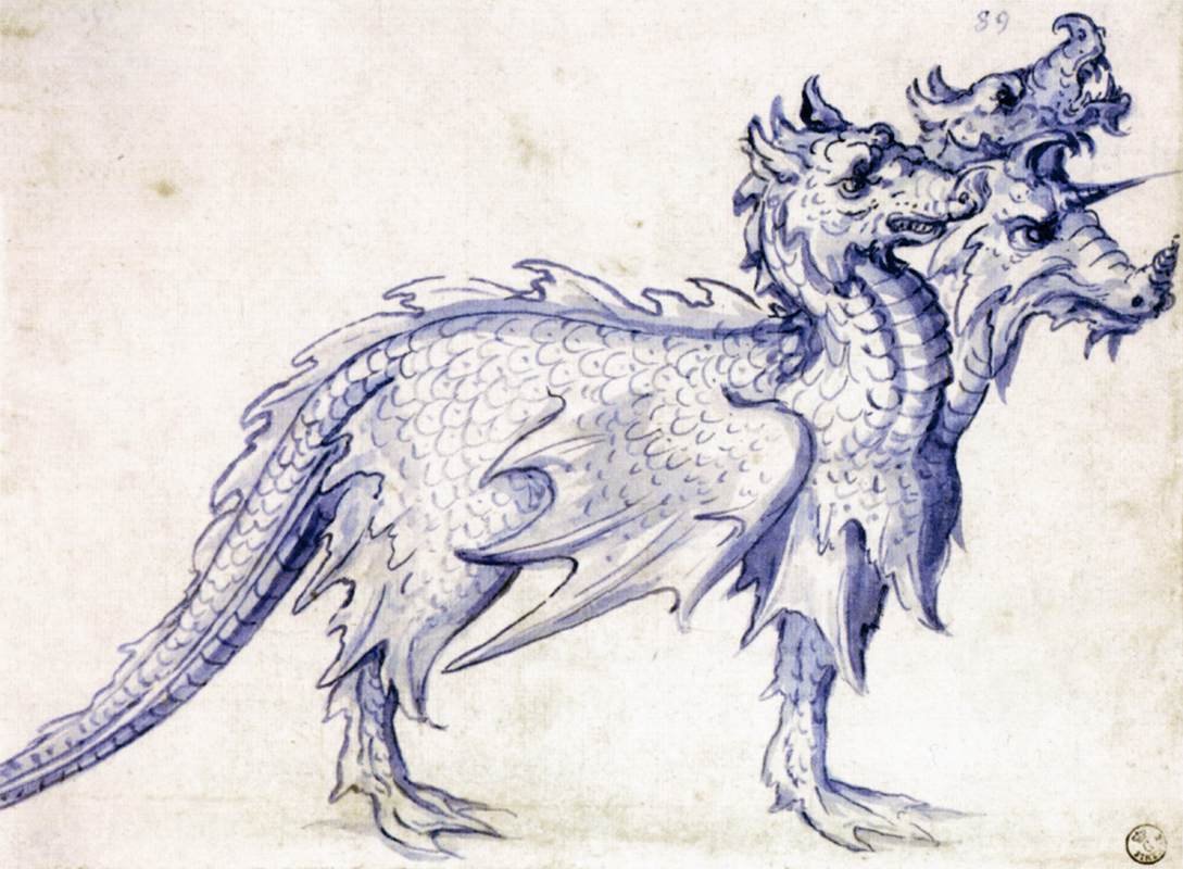 Cerberus için eskiz by Giuseppe Arcimboldo