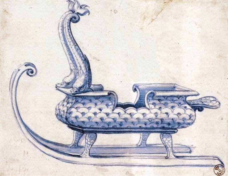 Bir kızak için kroki by Giuseppe Arcimboldo