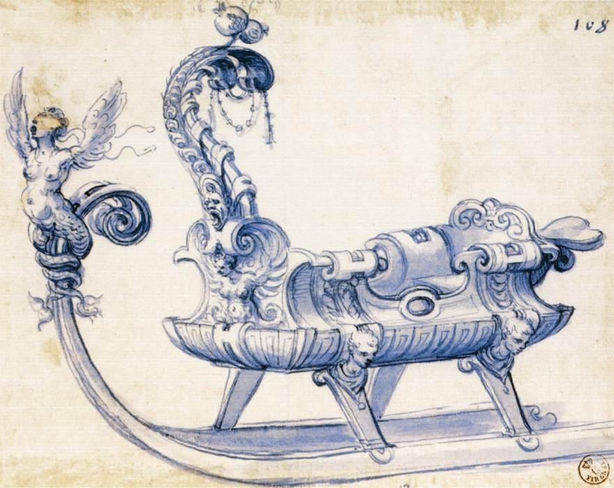 Bir kızak için kroki by Giuseppe Arcimboldo