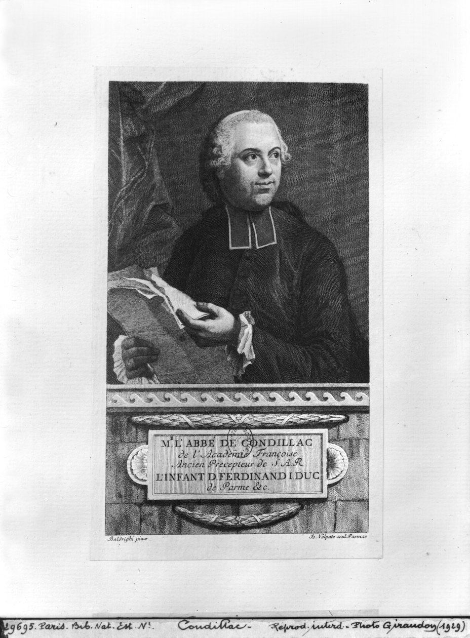 Etienne Bonnot de Condillac (1715-80) 2nd half 18th century, engraved by Giovanni Volpato (1733-1803)   by Giuseppe Baldrighi