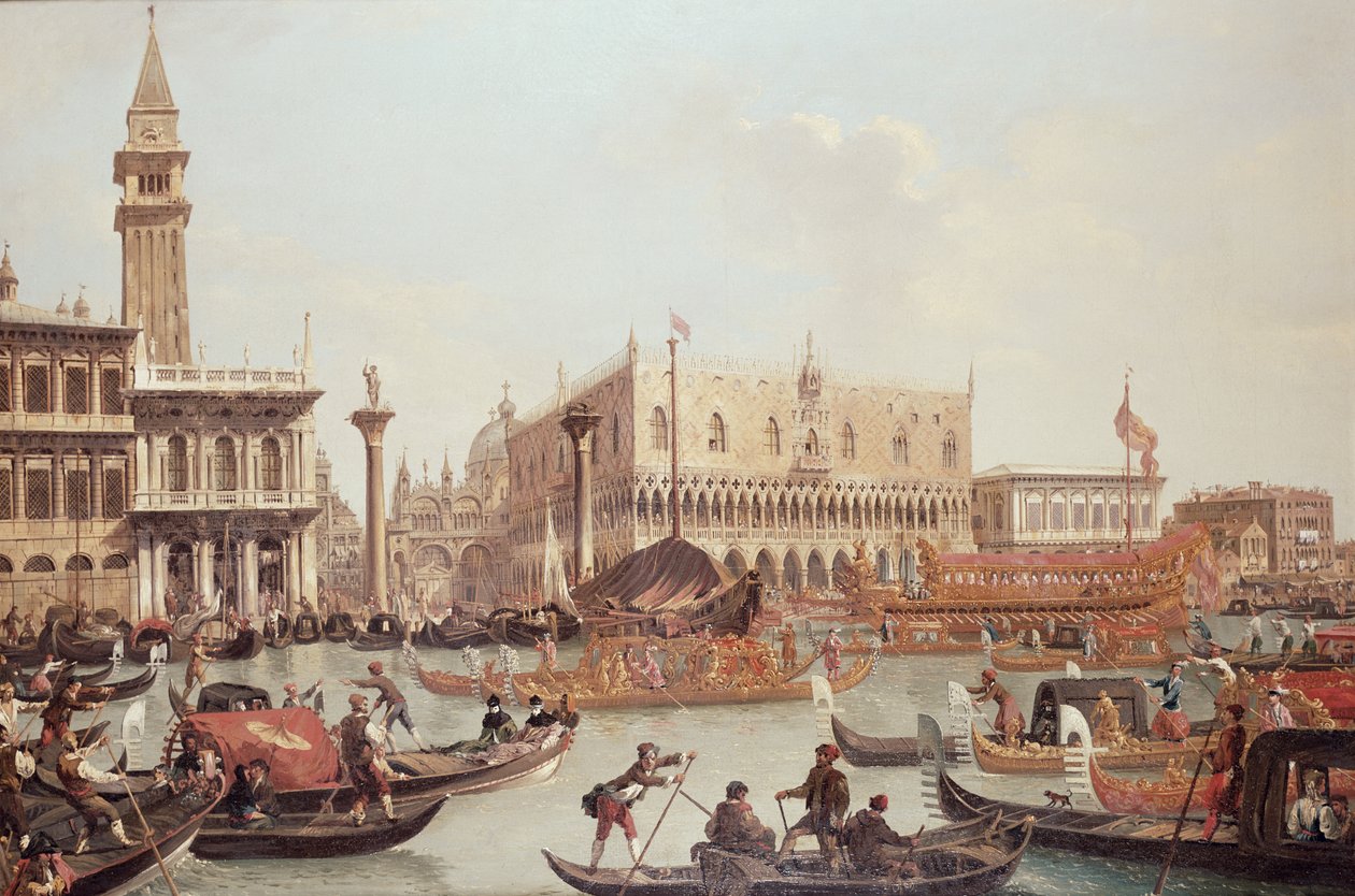Doge Sarayı ve Piazzetta, Venedik manzarası by Giuseppe Bernardino Bison