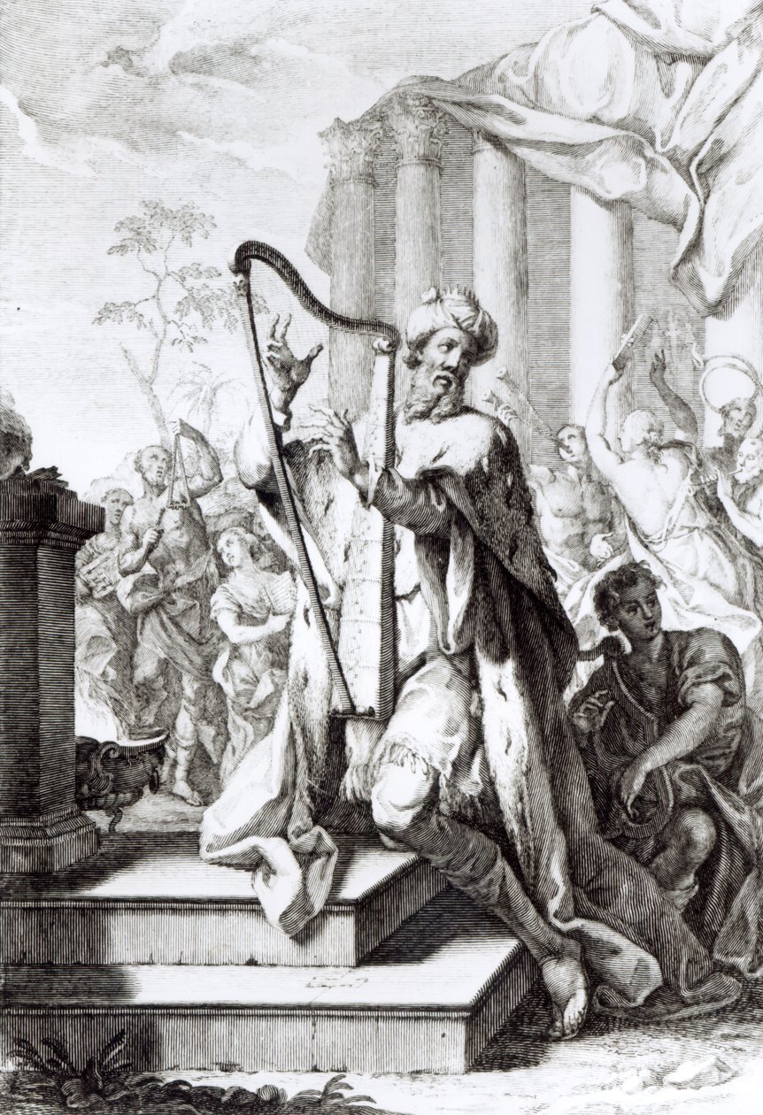 Kral David Lir Çalıyor, A Faldanus tarafından oyulmuş by Giuseppe Camerata
