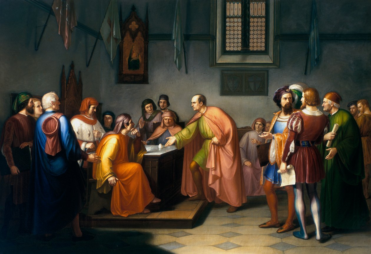 Brunelleschi yumurta deneyini gerçekleştirir by Giuseppe Fattori