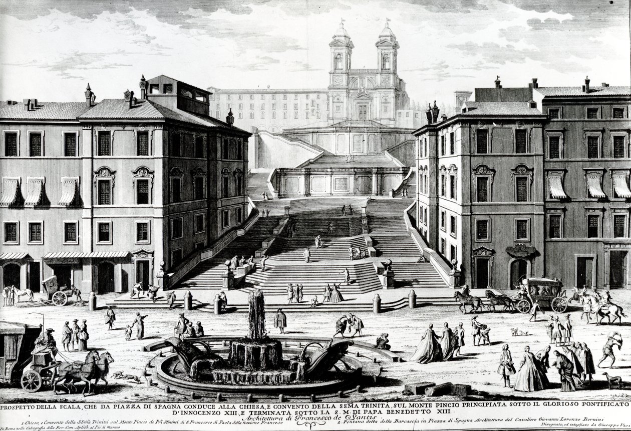 Piazza di Spagna, c.1740  by Giuseppe Vasi