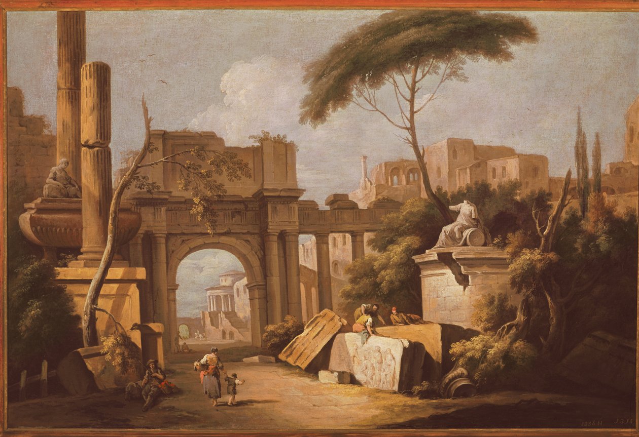 Büyük Kemerli ve Sütunlu Kadim Harabeler, c.1735-40 by Giuseppe Zais