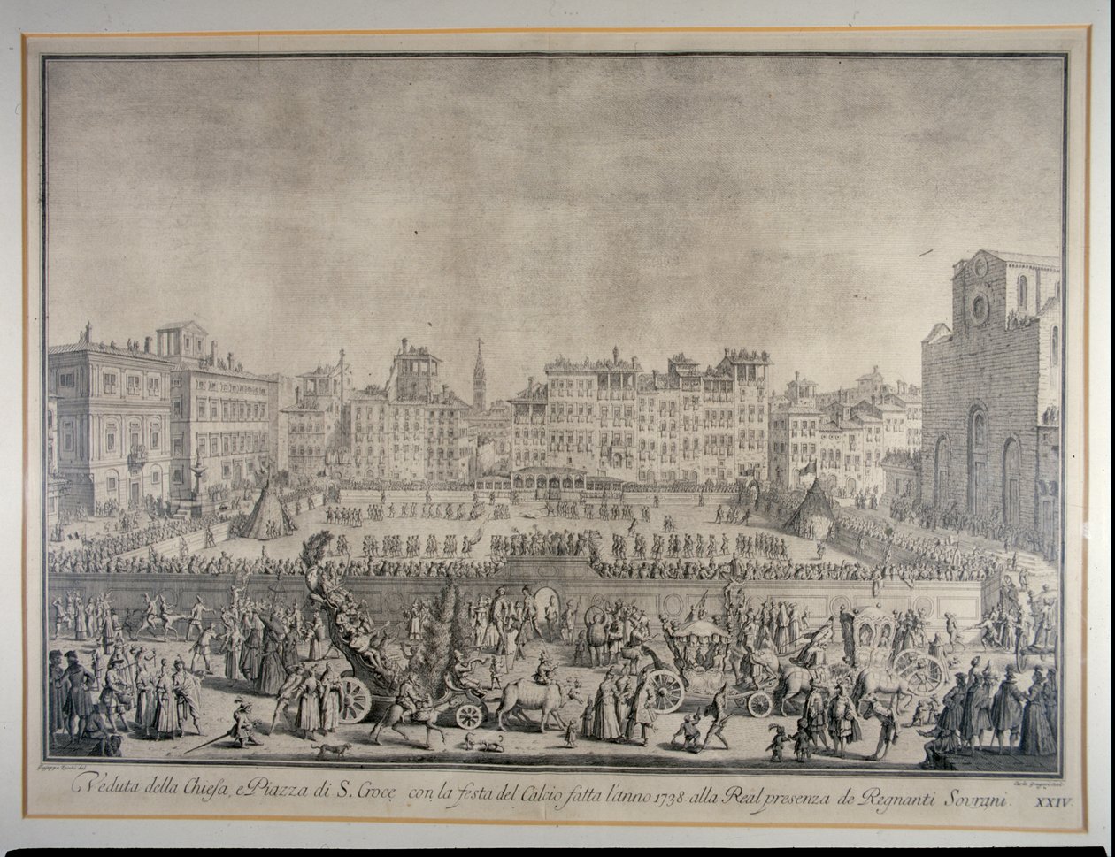 Carlo Gregori (1719-59) 1738 tarafından kazınmış Piazza Santa Croce