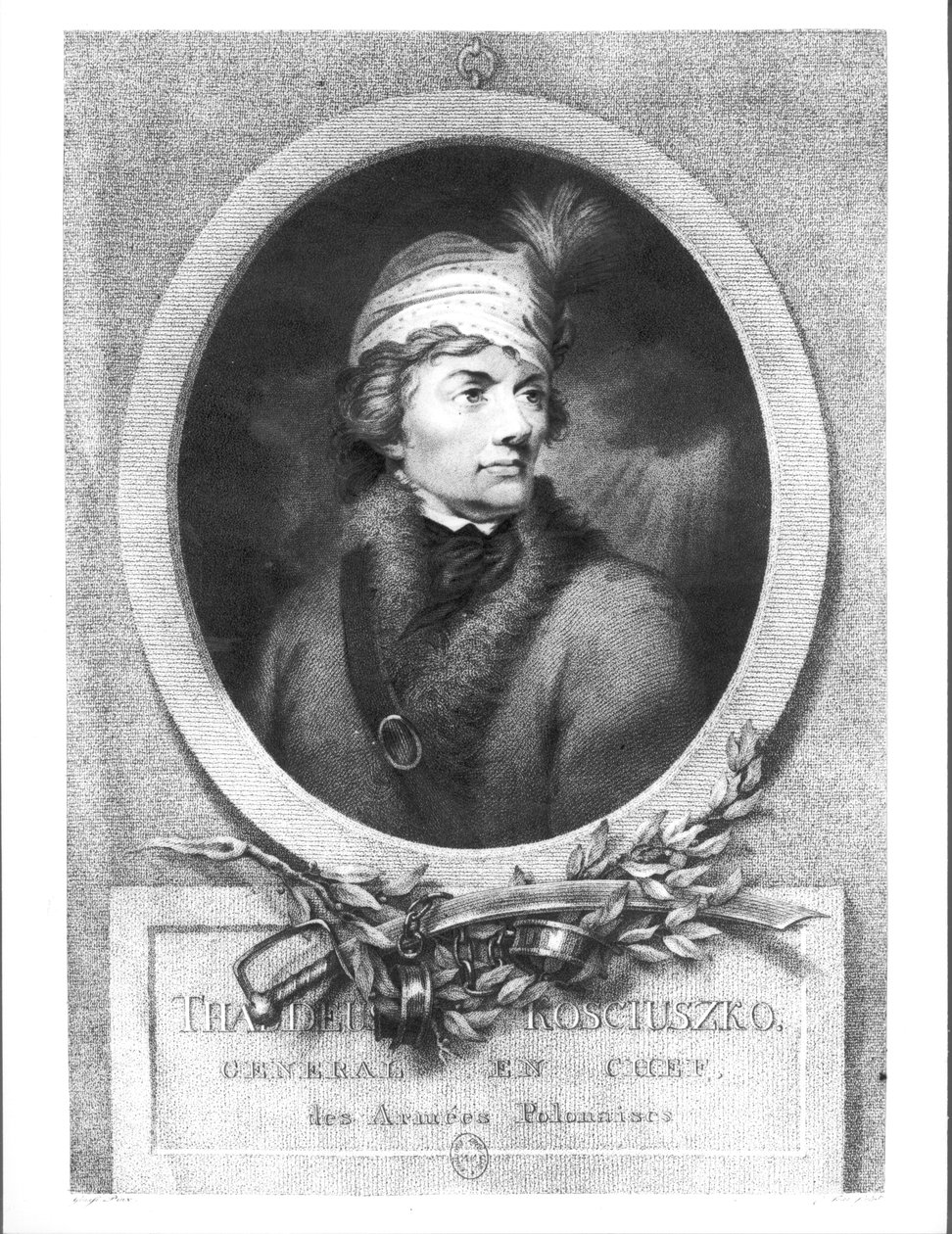 Tadeusz Kosciuszko (1746-1817), Christiaan Josi (d.1828) tarafından oyulmuş, 1794-98