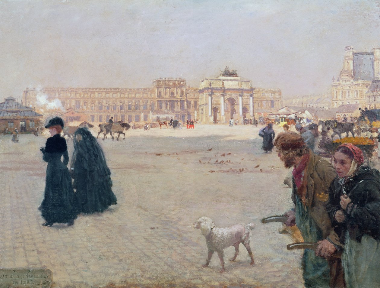 La Place du Carrousel, Paris: Tuileries Harabeleri, 1882 by Giuseppe de Nittis