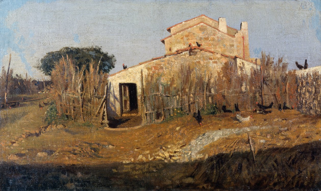 Diego Martelli'nin evi, Giuseppe Abbati (1836-1868), tuval üzerine yağlı boya, 25x42 cm by Giuseppe Abbati