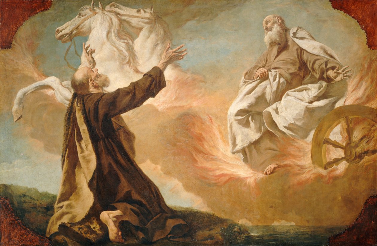İlyas Ateşten Bir Arabaya Alındı, c. 17401755. by Giuseppe Angeli