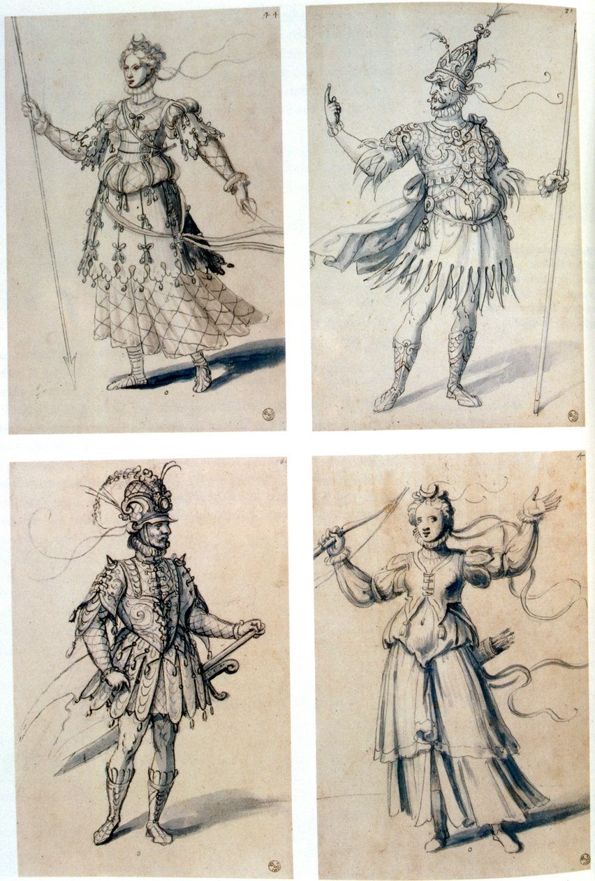 Klasik tanrılar için kostüm tasarımları, 16. yüzyıl by Giuseppe Arcimboldi