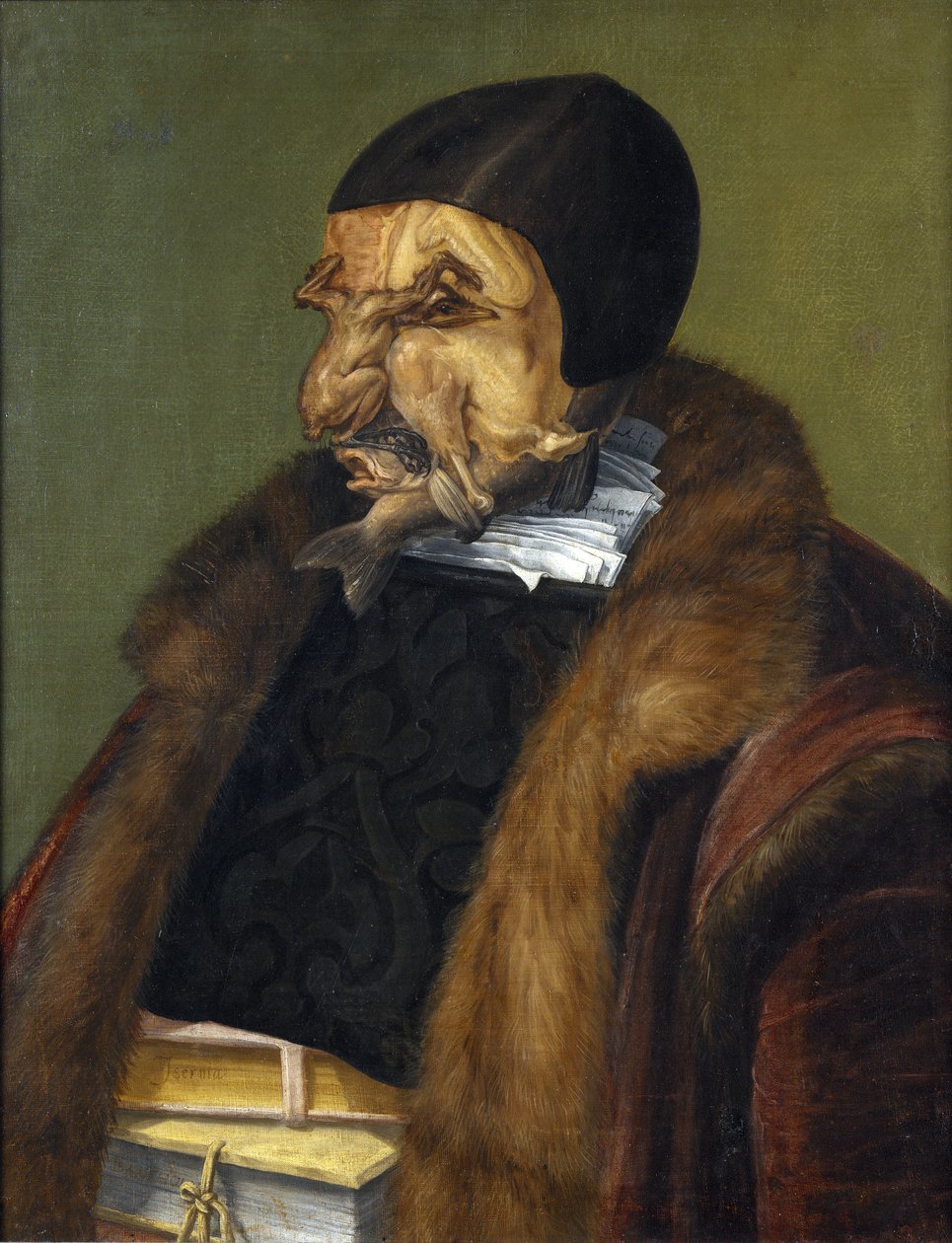 ""Le Juriste"" Peinture de Giuseppe Arcimboldi (Arcimboldo) (1527-1593) 1566 Dim. 64x51 cm, Nationalmuseum, Stockholm by Giuseppe Arcimboldo
