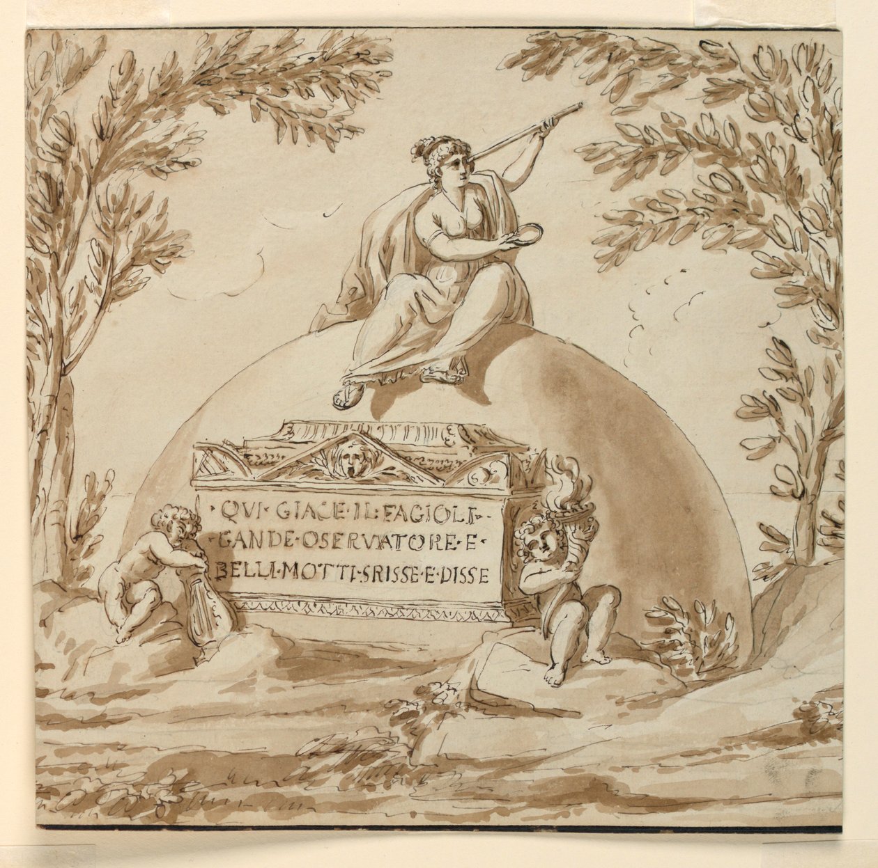 Gökbilimci Giovanni B. Fagiuoli için Kabir Anıtı by Giuseppe Barberi