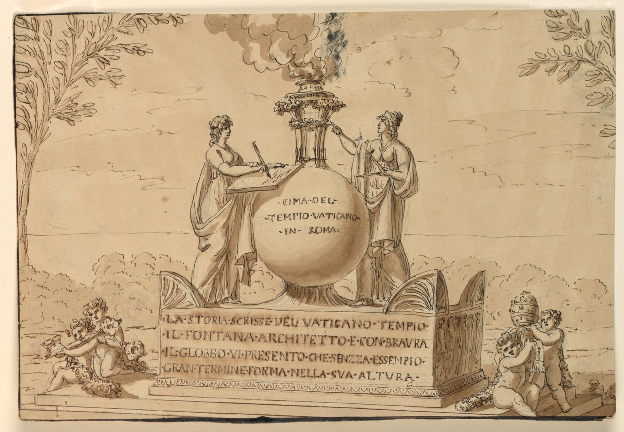 Carlo Fontana için Kabir Anıtı by Giuseppe Barberi