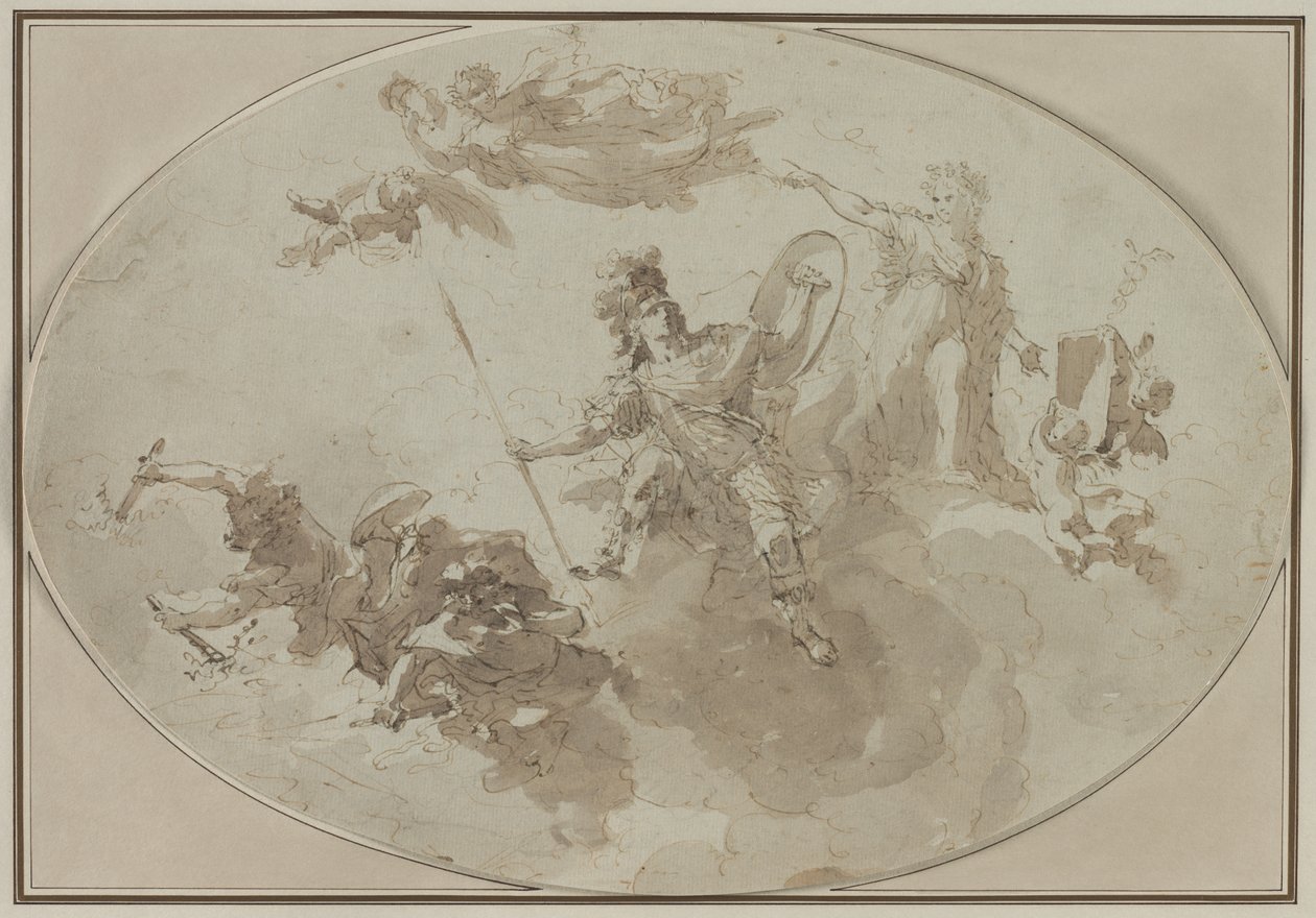 Tavan Çalışması: Barış ve Savaş Alegorisi, c. 1800 by Giuseppe Bernardino Bison