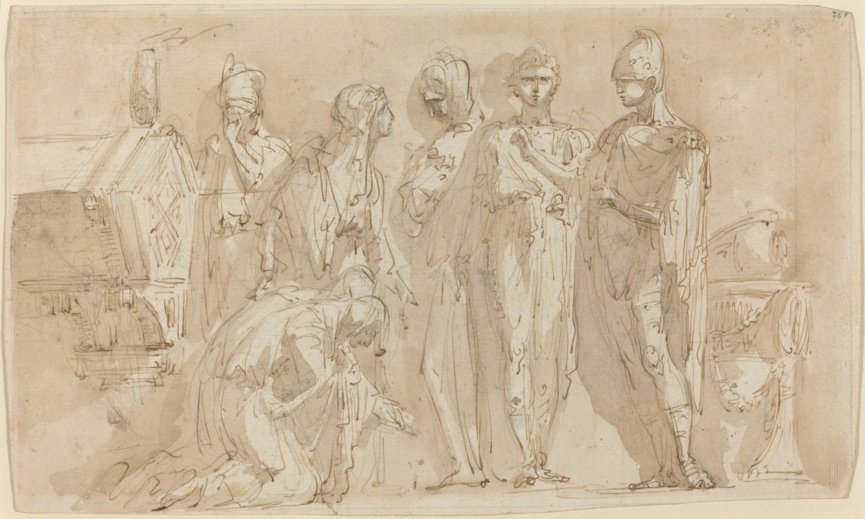 Coriolanus, Roma Kadınlarının Önünde by Giuseppe Bernardino Bison
