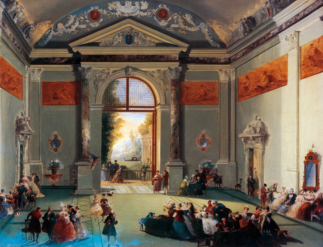 Venedik sohbeti, Giuseppe Bernardino Bison (1762-1844), tuval üzerine yağlı boya, İtalya by Giuseppe Bernardino Bison