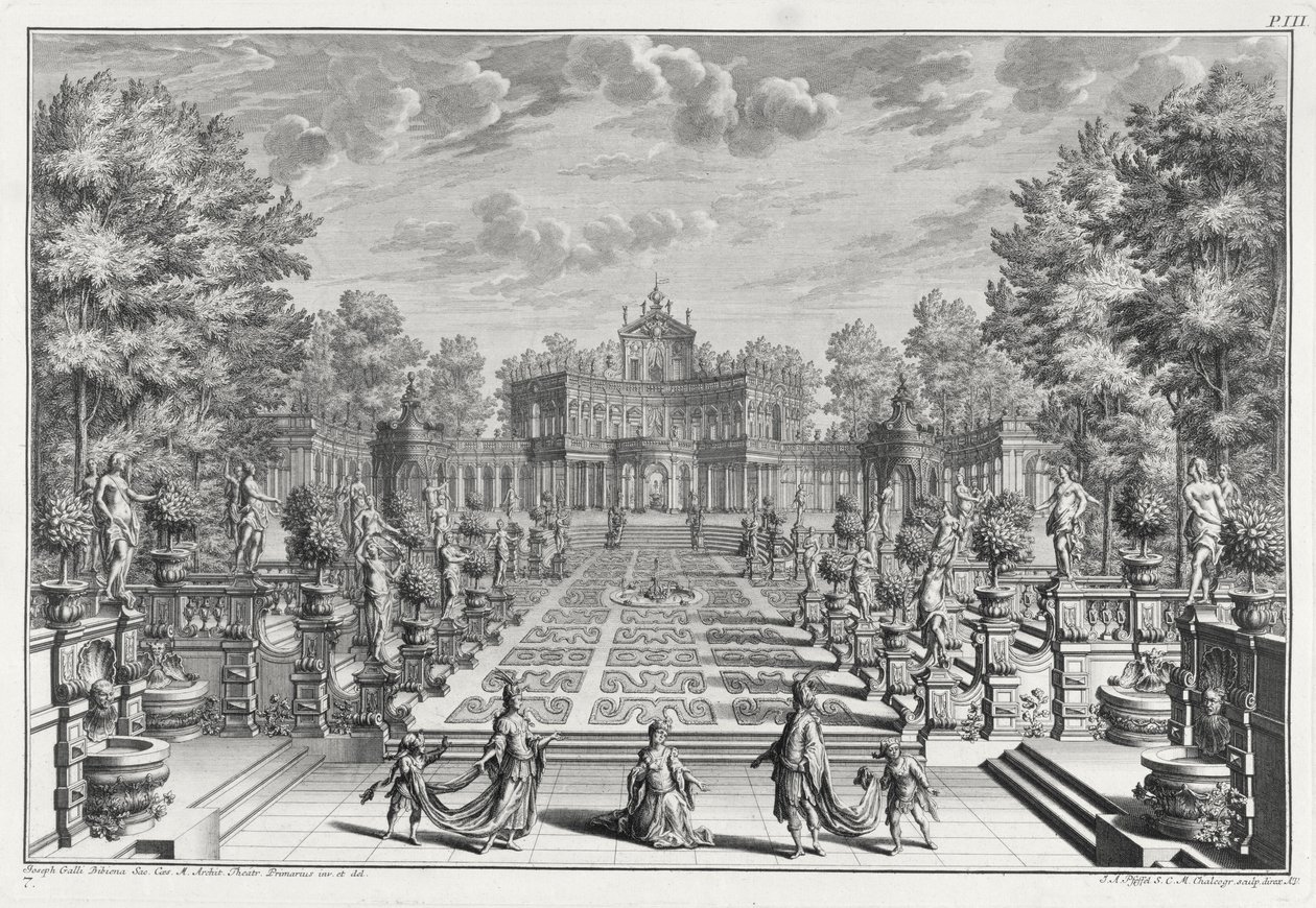 Johann Andreas Pfeffel (1674-1748) tarafından oyulmuş Architectus Theatralis Primarius