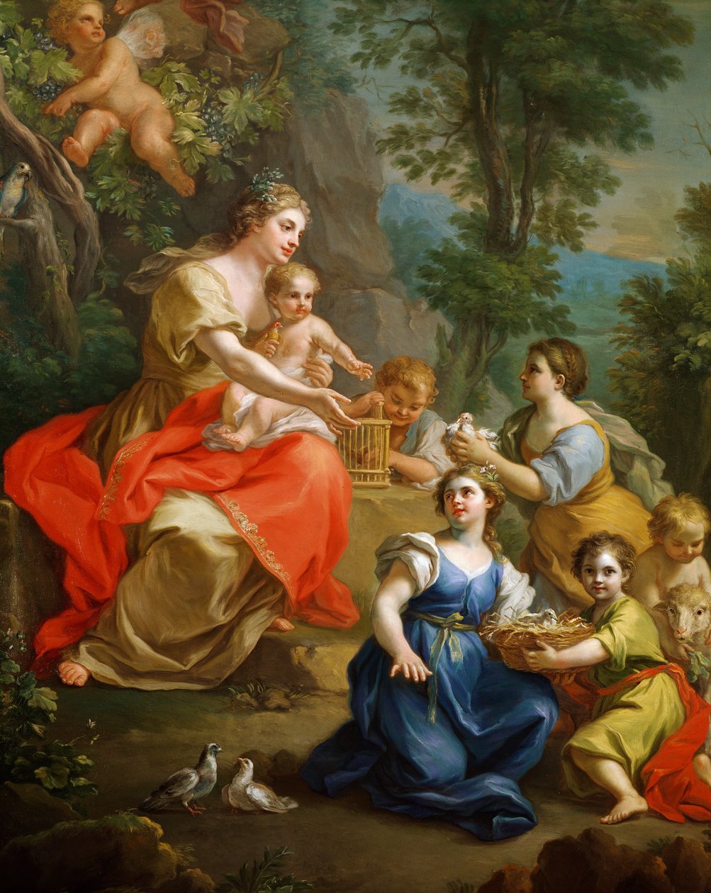 Masumiyet Alegorisi, Giuseppe Bonito (1707-1789), Detay by Giuseppe Bonito