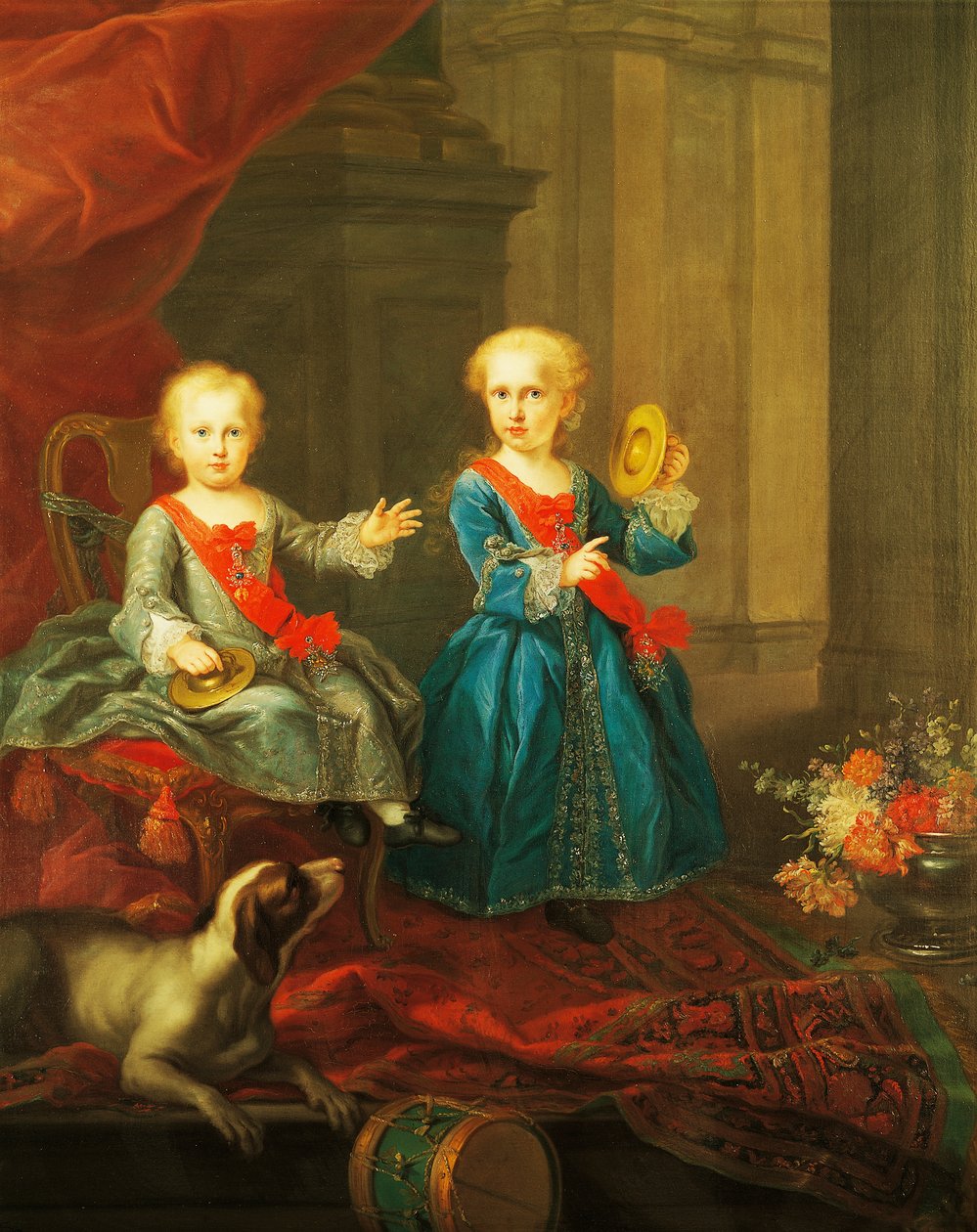 Charles III, Napoli ve İki Sicilya kralı ve Saksonya Maria Amelia, İki Sicilya Kraliçesi, resim, Giuseppe Bonito (1701-1789), İtalya by Giuseppe Bonito