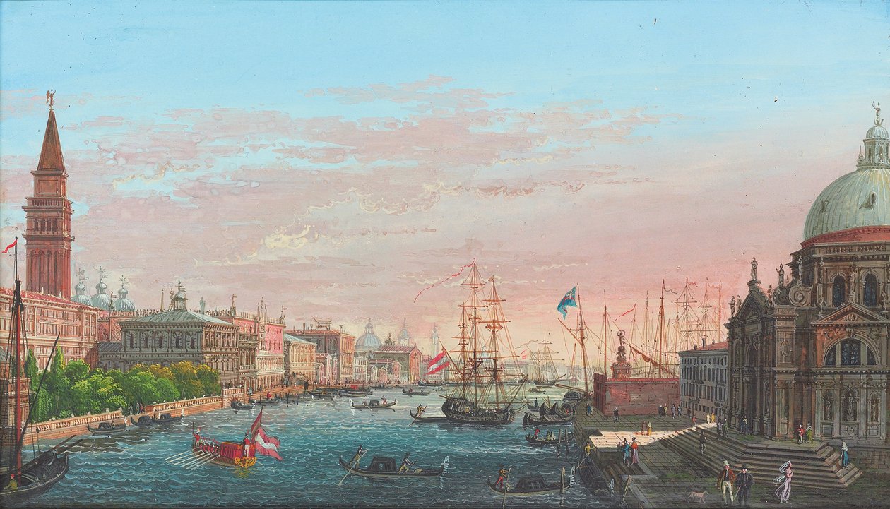 Palazzo Ducale ve Salute ile Büyük Kanal, Venedik, görünümü by Giuseppe Borsato