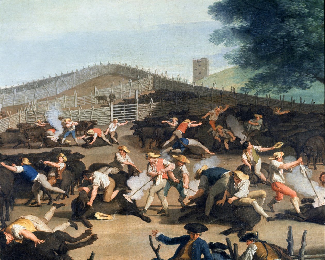 Roma yakınlarında hayvancılık markalaşması, detay (resim by Giuseppe Bottani
