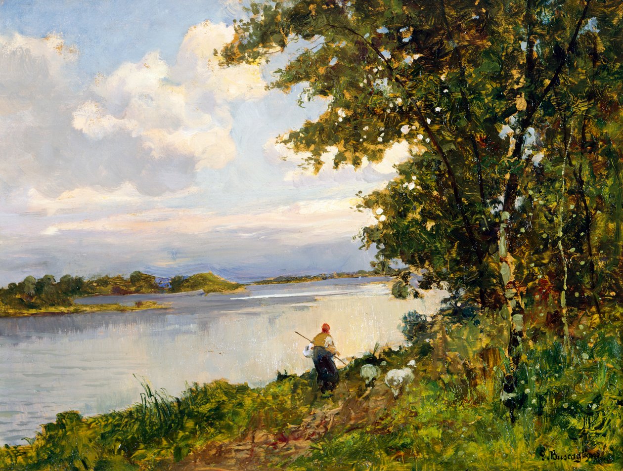 Akşam dönüş (panelde yağ) by Giuseppe Buscaglione