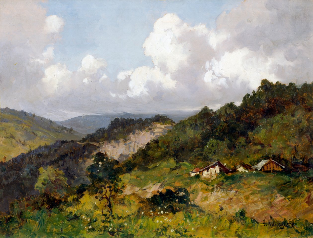 Tepelerde yaz (panelde yağ) by Giuseppe Buscaglione