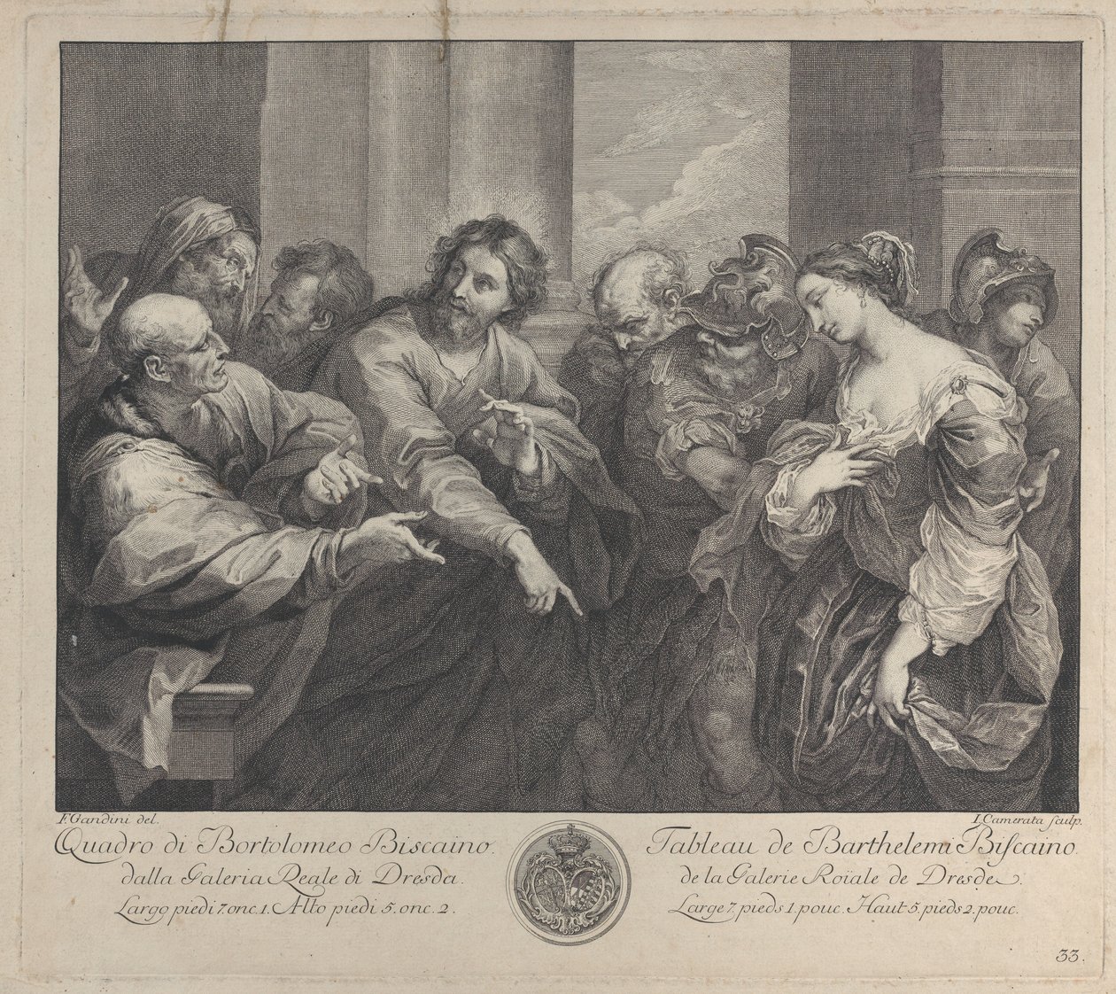 İsa ve zina eden kadın, 1750-57. by Giuseppe Camerata