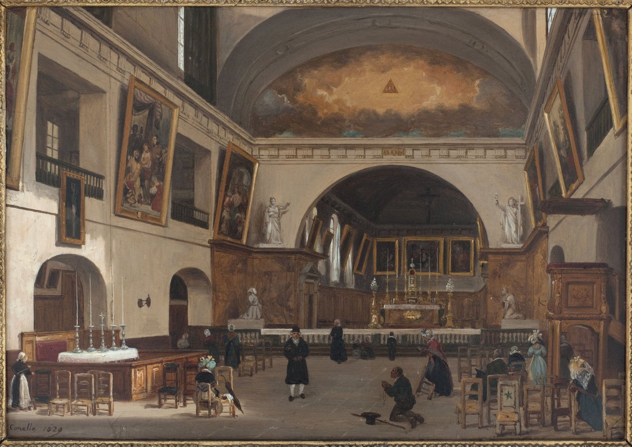 Saint-Jean-Saint-François kilisesinin iç mekanı by Giuseppe Canella