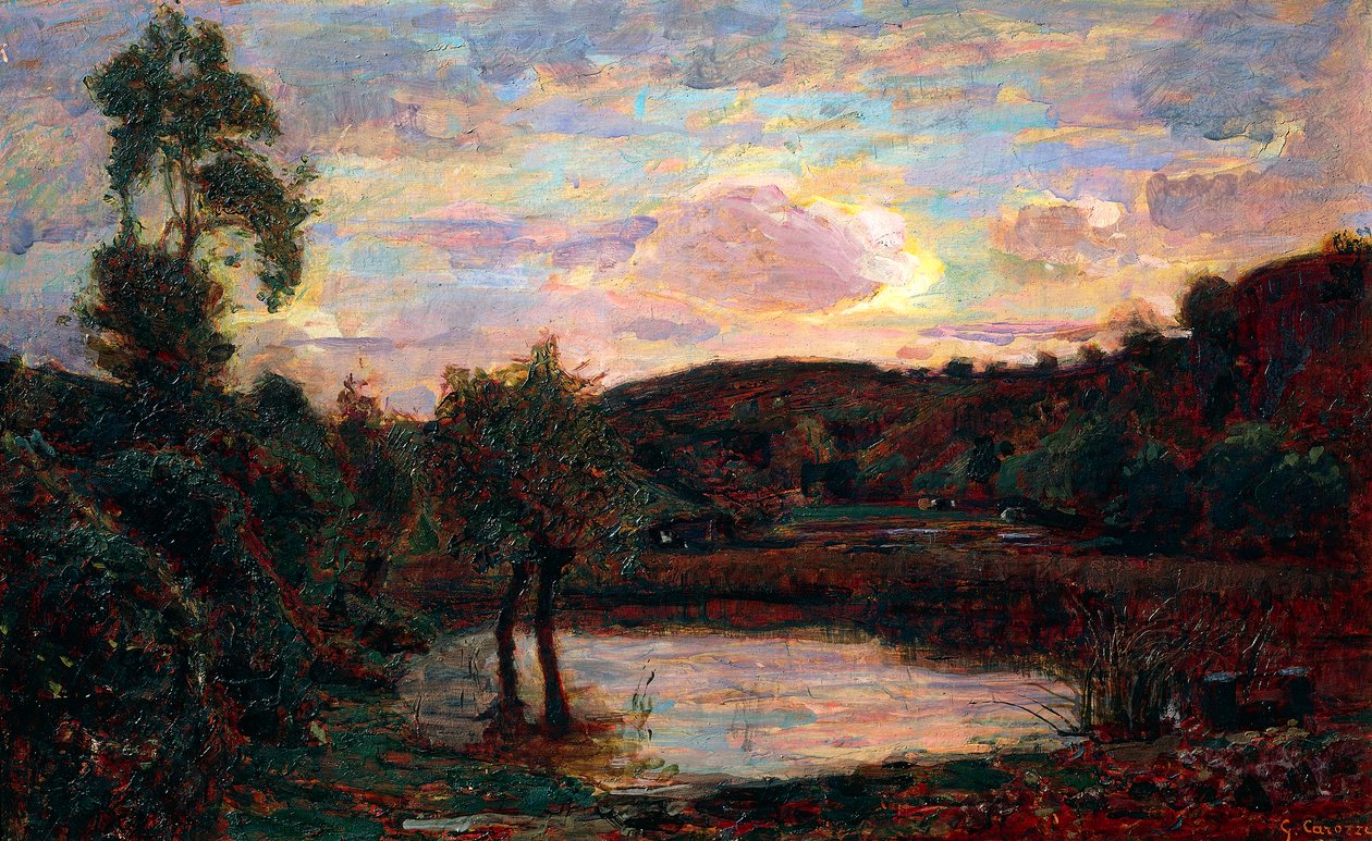 Engadine#39;de Gün Batımı, Giuseppe Carozzi (1864-1938) by Giuseppe Carozzi
