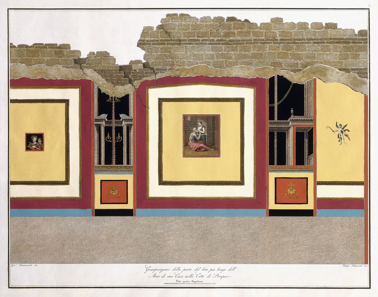 Bir Pompei Atriyumunun en uzun duvarının büyük kısmı by Giuseppe Chiantarelli
