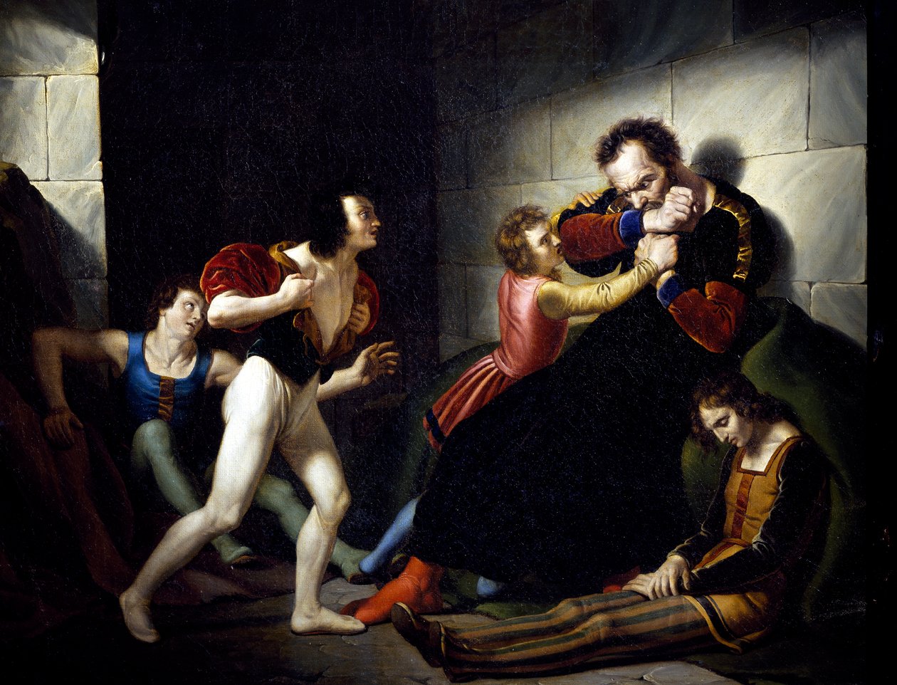 Kont Ugolino ellerini ısırıyor by Giuseppe Diotti