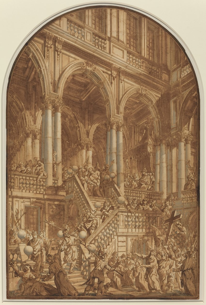 İsa Bir Saraydan Esir Getirdi by Giuseppe Galli Bibiena