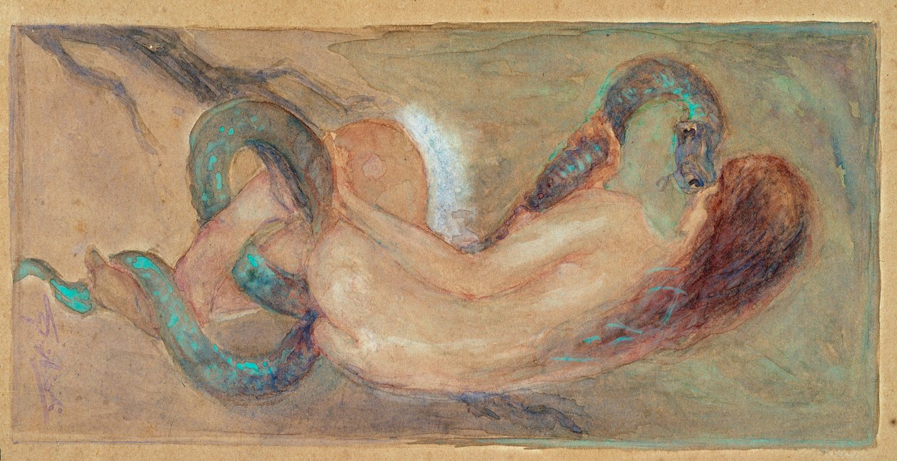 Eve Suluboya Giuseppe Giglioli (1881-1930) Dim 11x23 cm Genler, Modern Sanat Galerisi, inv 0163 by Giuseppe Giglioli