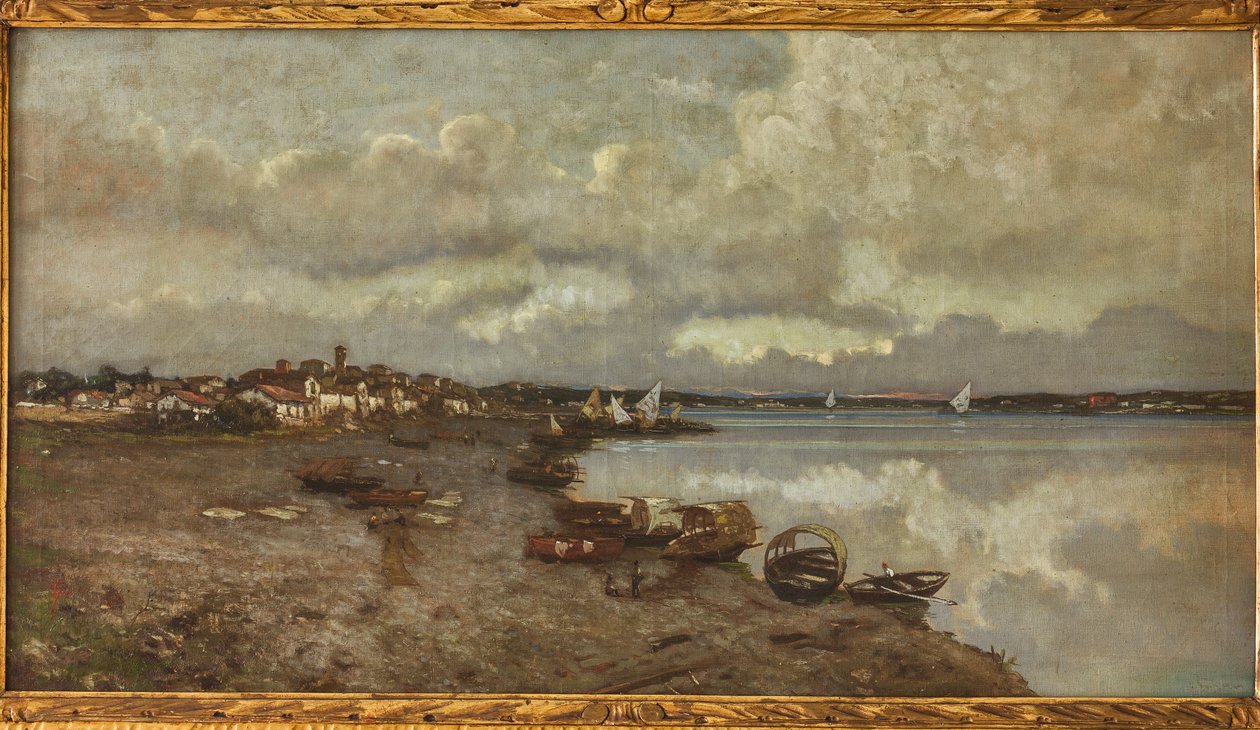Sesto Calende (tuval üzerine yağlı boya) by Giuseppe Graziosi