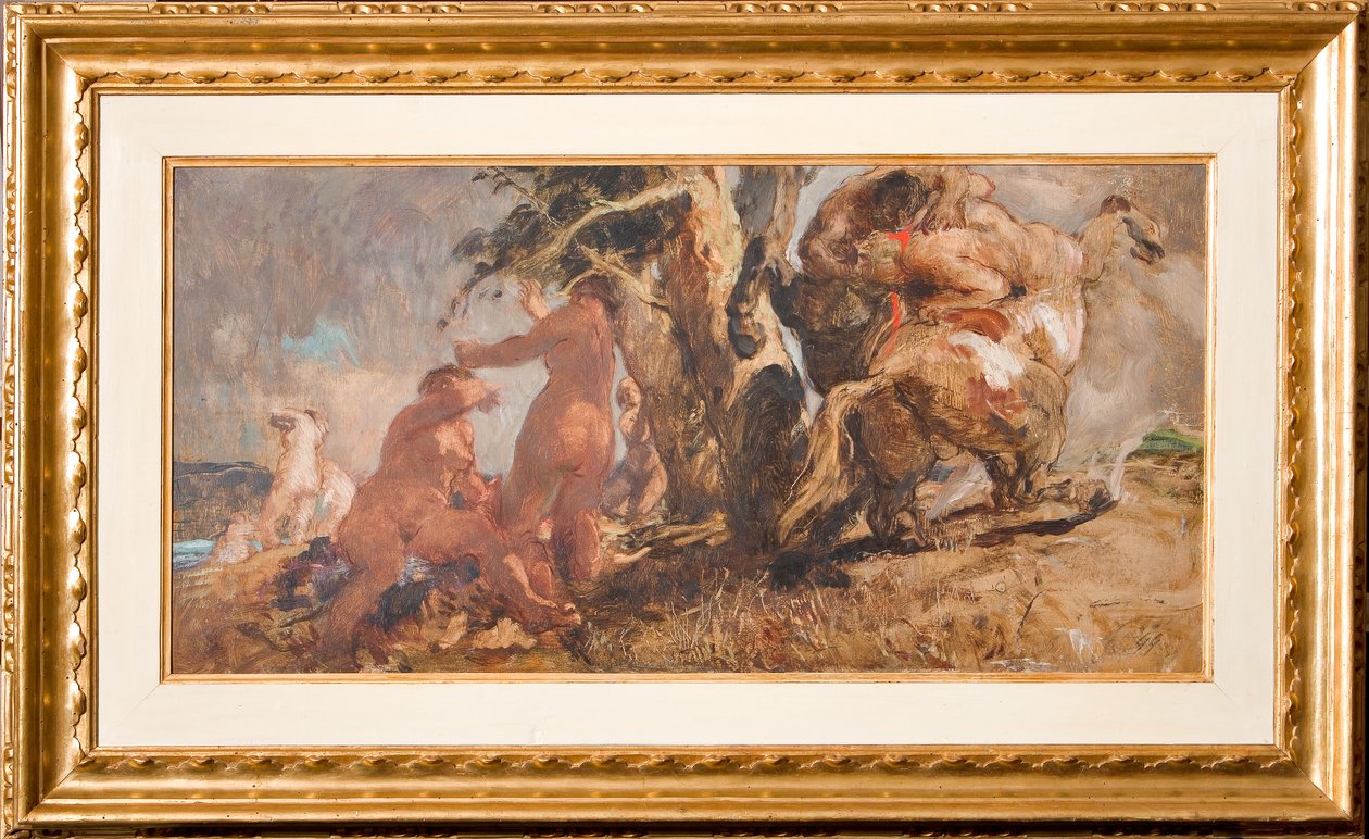 Yıkananlar ve bir Centaur (kontrplak üzerine yağ) by Giuseppe Graziosi