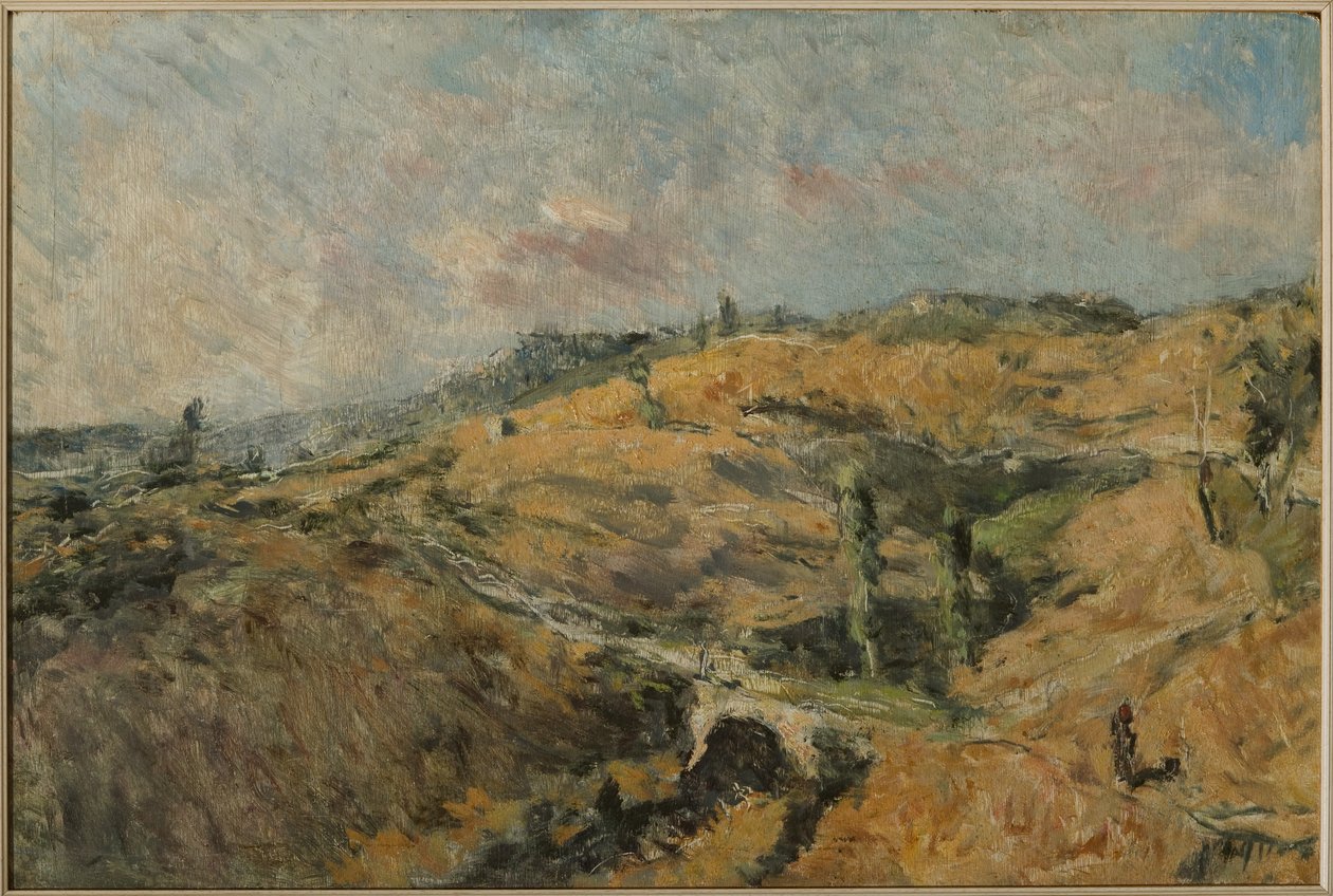 Toskana Manzarası - Le Caldire (panelde yağ) by Giuseppe Graziosi