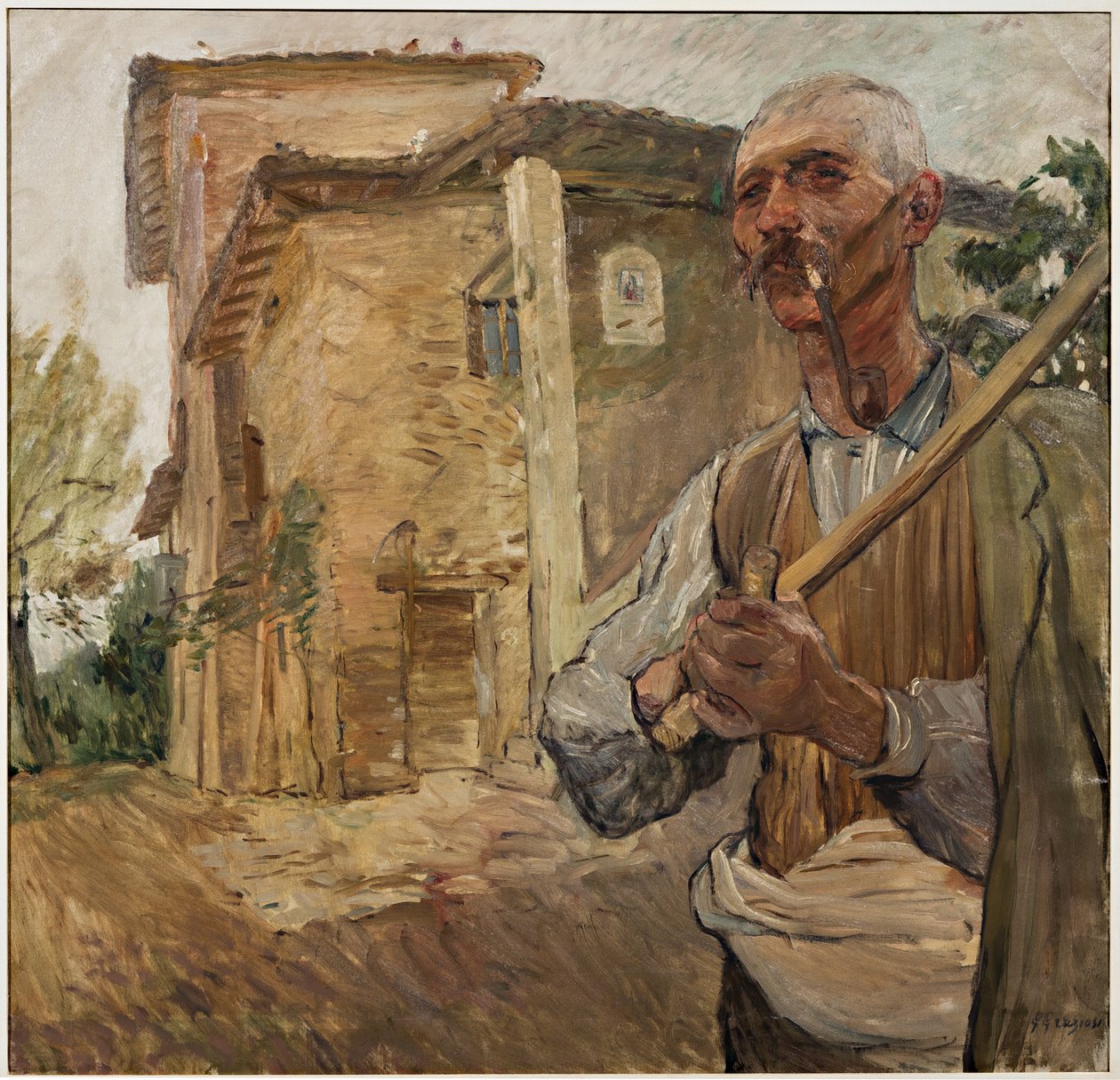 Borulu adam (tuval üzerine yağlı boya) by Giuseppe Graziosi