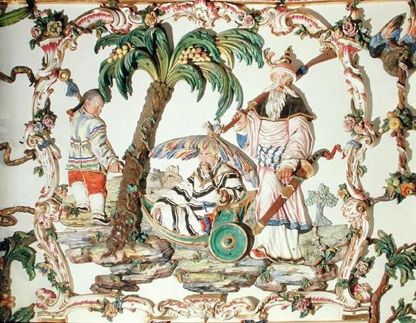 Salon Chino (Çin Odası), Duvar detayı, 1769 (porselen) by Giuseppe Gricci