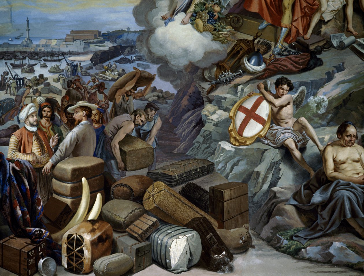 Ligurya ticareti, resim Giuseppe Isola (1808-1893), İtalya by Giuseppe Isola