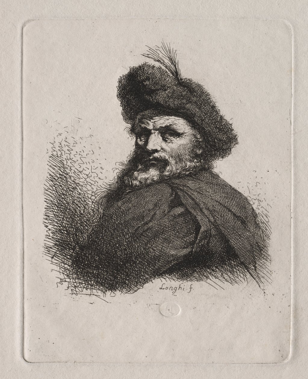 Kürk Başlıklı Bir Adamın Büstü by Giuseppe Longhi