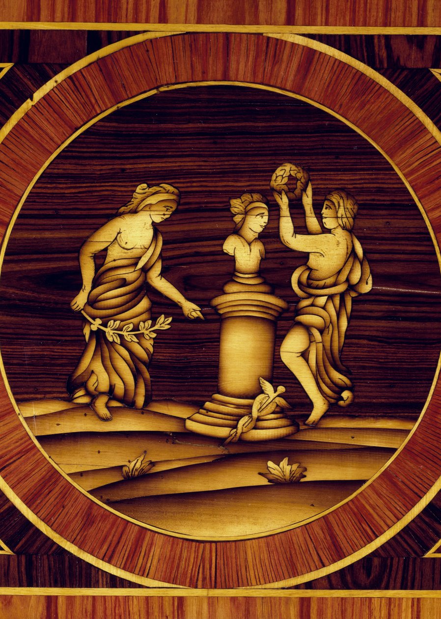 Ceviz, akçaağaç, şimşir, zeytin, gül ve gül ağacından şifonyerden detay, Giuseppe Maggiolini (1738-1814), İtalya by Giuseppe Maggiolini